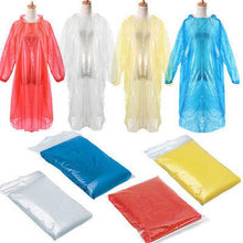 Load image into Gallery viewer, 1PCS Disposable Adult Emergency Waterproof Rain Coat Poncho Hiking Camping Hood One size fits all Lightweight and easy to carry