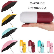 Load image into Gallery viewer, Mini Folding Capsule Small Umbrella With Pill Package Box Pocket Parasol Rain Anti-UV Portable Travel Umbrella Sunny Rainy Day