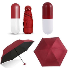 Load image into Gallery viewer, Mini Folding Capsule Small Umbrella With Pill Package Box Pocket Parasol Rain Anti-UV Portable Travel Umbrella Sunny Rainy Day