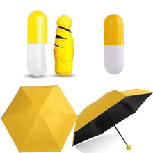 Load image into Gallery viewer, Mini Folding Capsule Small Umbrella With Pill Package Box Pocket Parasol Rain Anti-UV Portable Travel Umbrella Sunny Rainy Day