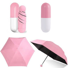 Load image into Gallery viewer, Mini Folding Capsule Small Umbrella With Pill Package Box Pocket Parasol Rain Anti-UV Portable Travel Umbrella Sunny Rainy Day